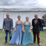 Bezirksmusikfest - Unsere Festdamen mit dem Bezirksvorsitzenden Karl-Heinz Debatin und Bürgermeister Eheim